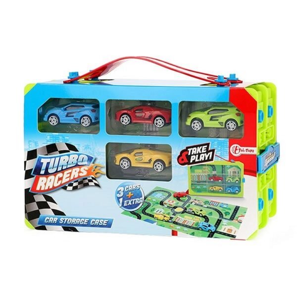 Turbo Racers Verzamelkoffer + 4 Auto's + Speelposter - Afbeelding 3