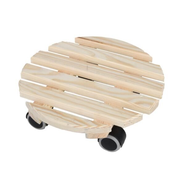 Esschert Design Ronde Houten Plantentrolley 28.7x28.8x8.3 cm - Afbeelding 2