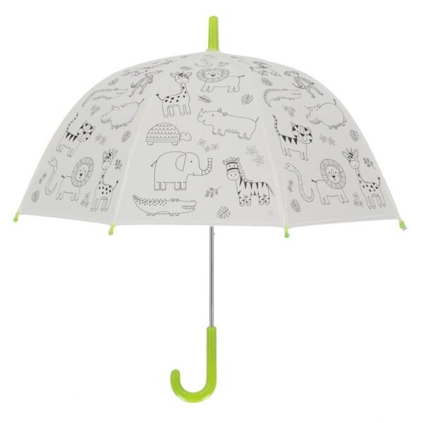 Inkleurparaplu Jungledieren + 9 Stiften - Afbeelding 3