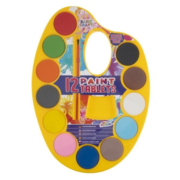Basic Craft Waterverfpalet + Penseel 12 Kleuren - Afbeelding 4