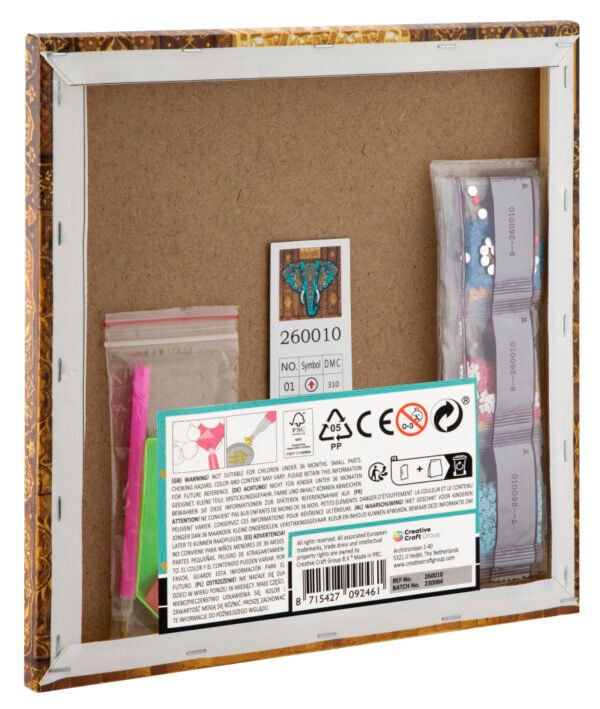 Grafix Diamond Painting op Canvas Olifant - Afbeelding 2