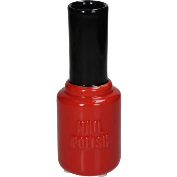 Nagellak Vaas 7x7x18.5 cm Rood/Zwart - Afbeelding 2