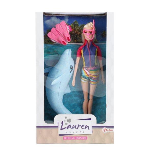 Lauren Deluxe Tienerpop Duikster Met Glitter Dolfijn - Afbeelding 2