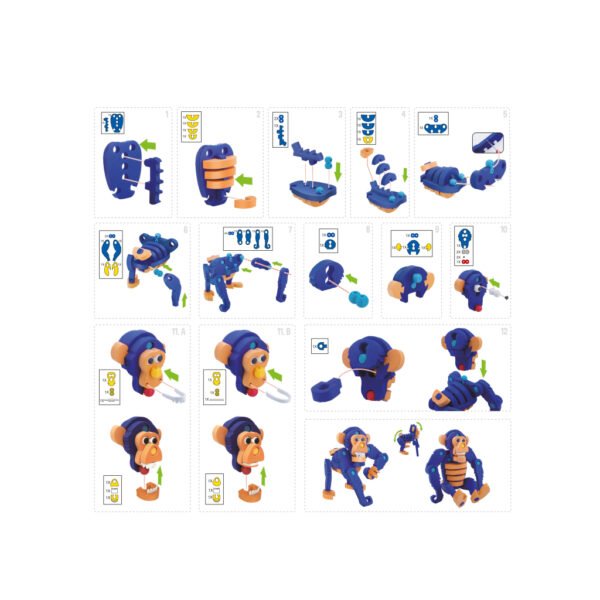 Toi-toys Knutselpuzzel Aap Junior 25,8 Cm Blauw 59-delig - Afbeelding 5