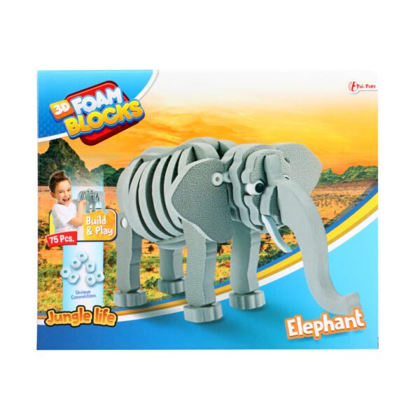 Toi-toys 3D Puzzel Olifant Junior 31,5 Cm Foam Grijs 75-delig - Afbeelding 2