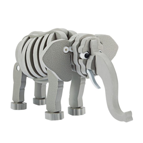 Toi-toys 3D Puzzel Olifant Junior 31,5 Cm Foam Grijs 75-delig - Afbeelding 3