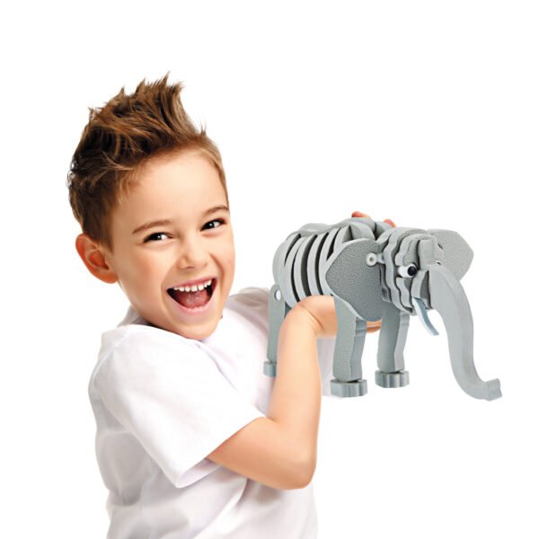 Toi-toys 3D Puzzel Olifant Junior 31,5 Cm Foam Grijs 75-delig - Afbeelding 4