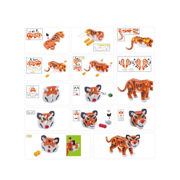 Toi-toys 3D Puzzel Tijger Junior 31,5 Cm Foam Oranje 121-Delig - Afbeelding 5