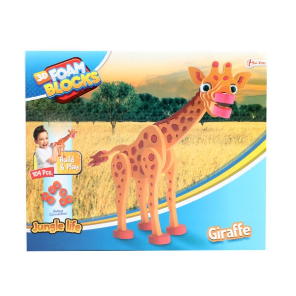 Toi-Toys 3D Puzzel Giraffe Junior 31,5 Cm Foam Oranje 104-delig - Afbeelding 2