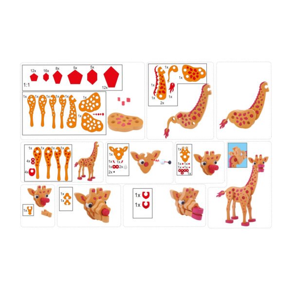 Toi-Toys 3D Puzzel Giraffe Junior 31,5 Cm Foam Oranje 104-delig - Afbeelding 5
