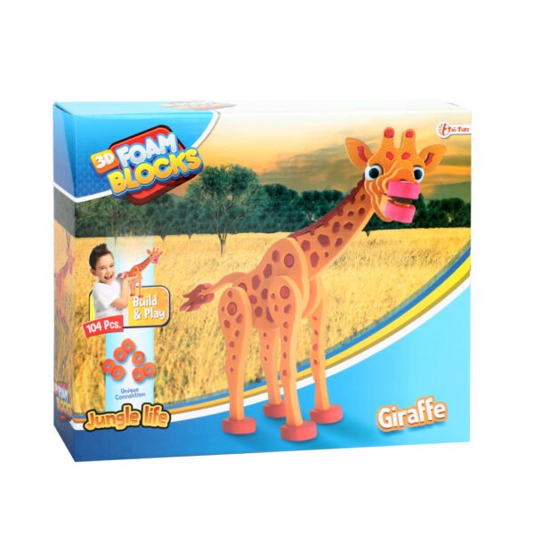 Toi-Toys 3D Puzzel Giraffe Junior 31,5 Cm Foam Oranje 104-delig - Afbeelding 6