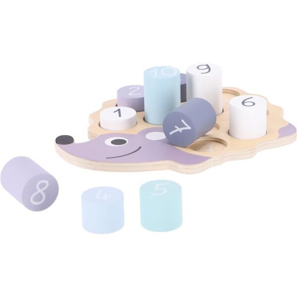 Jipy Houten Legpuzzel Egeltje 10 Stukjes Paars/Blauw - Afbeelding 2