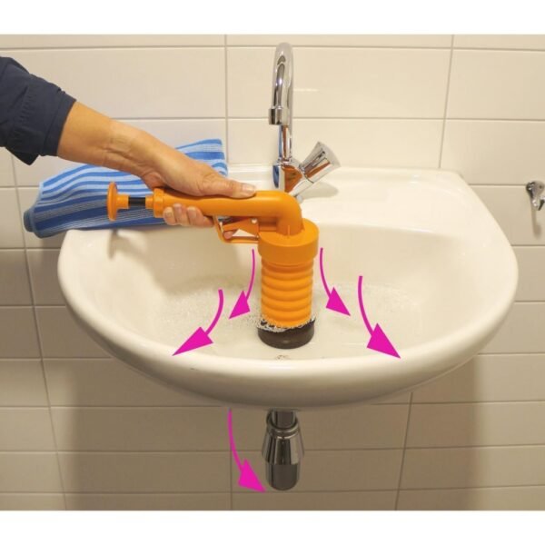 Drain Duster Mechanische Afvoerontstopper Oranje/Zwart - Afbeelding 4