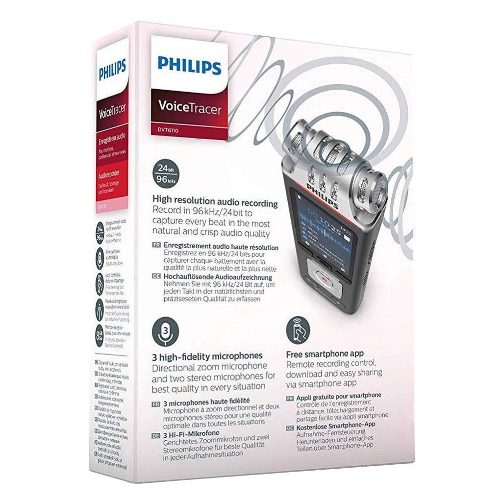 Philips DVT6110 VoiceTracer Audiorecorder Zwart/Zilver - Afbeelding 4