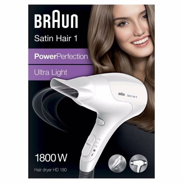 Braun BRHD180E Satin Hair 1 PowerPerfection Föhn 1800W Wit - Afbeelding 2