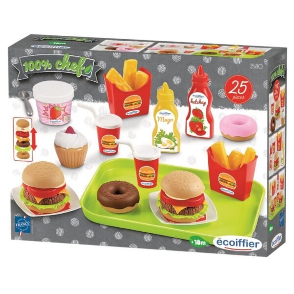 Ecoiffier Voedsel en Snackset + Dienblad 25-delig - Afbeelding 2