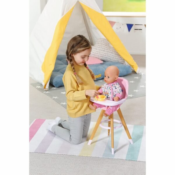 Baby Born Scandinavische Eetstoel Hout/Roze - Afbeelding 3