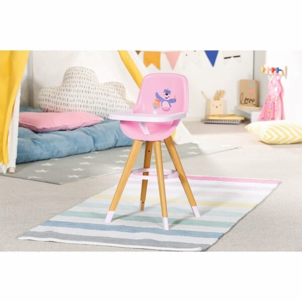 Baby Born Scandinavische Eetstoel Hout/Roze - Afbeelding 4