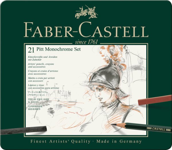 Faber Castell FC-112976 Pitt Monochrome Set Faber-Castell 21-delig Medium - Afbeelding 2