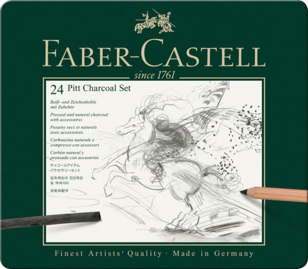 Faber Castell FC-112978 Houtskoolset Faber-Castell Pitt Monochrome 24-delig - Afbeelding 2