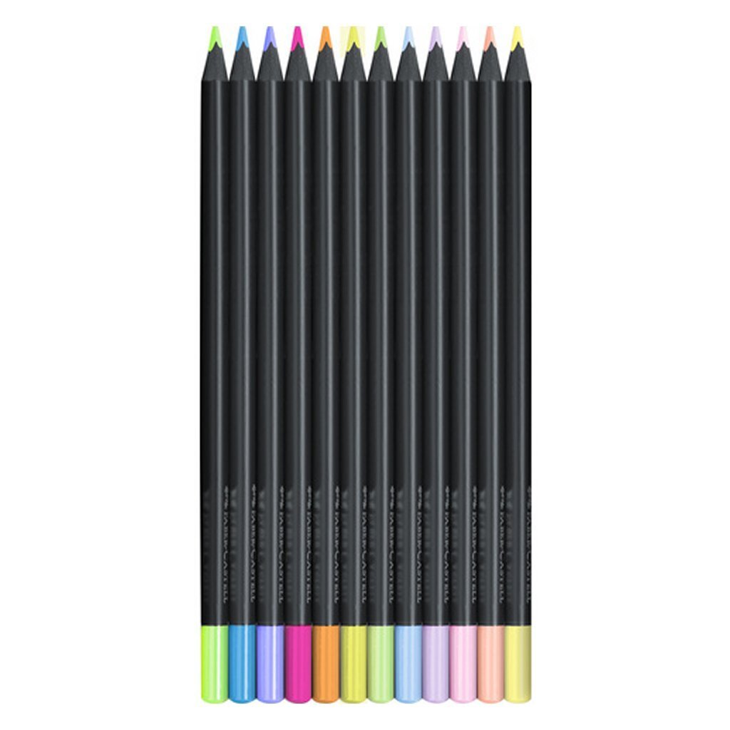 Faber Castell FC-116410 Black Edition Kleurpotloden 12 Stuks Neon/Pastel - Afbeelding 2
