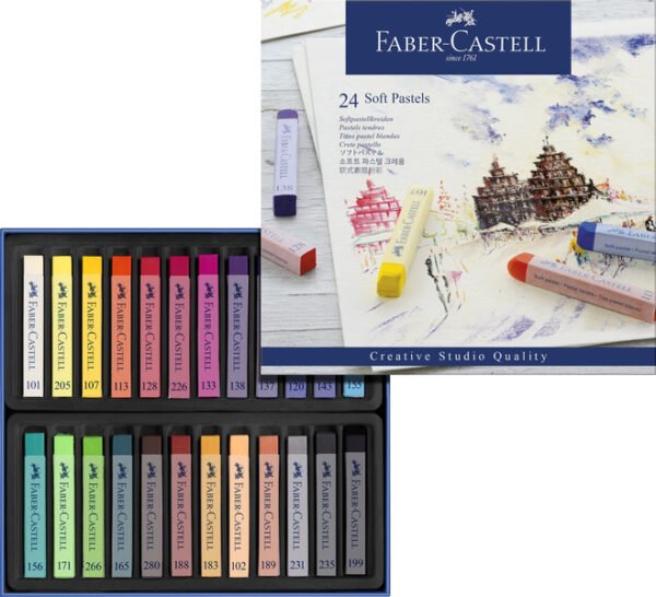Faber Castell FC-128324 Pastelkrijt Creative Studio Softpastel 24 Delig Etui - Afbeelding 2