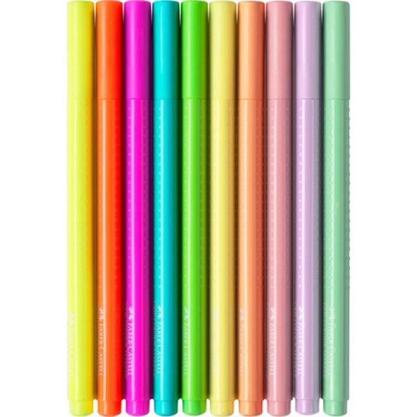 Faber Castell FC-155312 Grip Viltstiften Neon en Pastel 10 Stuks - Afbeelding 2