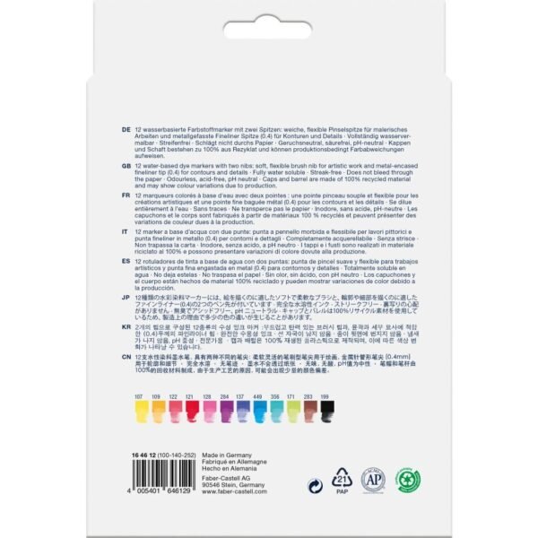 Faber Castell FC-164624 Goldfaber Duo Aquarelmarkers 24 Stuks - Afbeelding 2