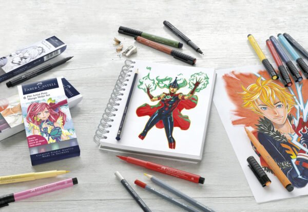 Faber Castell FC-167155 Tekenstift Faber-Castell Pitt Artist Pen Manga 6-delig Etui Shôjo - Afbeelding 2