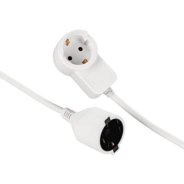 Hama Geaarde Verlengkabel Powerplug Extra Stopcontact 3,0 M Wit - Afbeelding 2