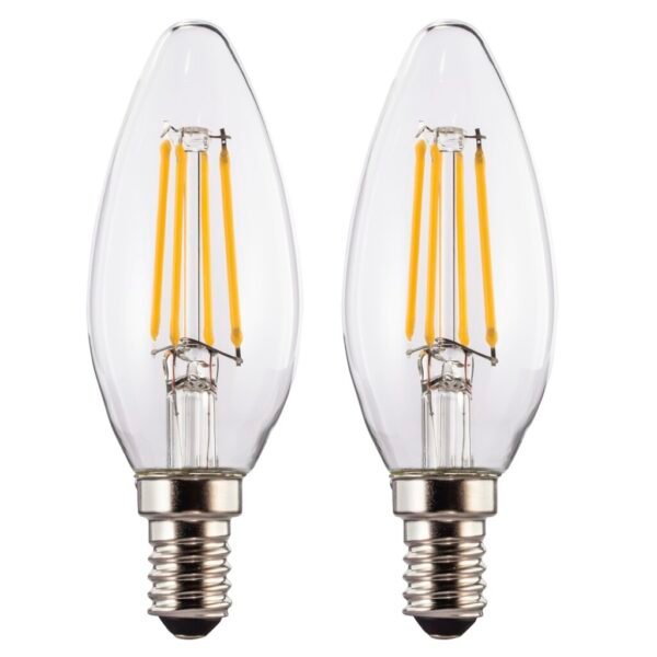 Xavax Led-gloeidraad E14 470lm Verv. 40W Kaarslamp Warm Wit Helder 2 Stuks