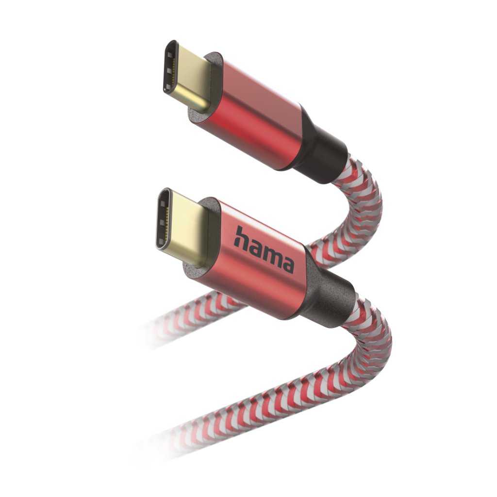 Hama Oplaadkabel Reflective USB-C - USB-C 1,5 M Nylon Rood - Afbeelding 3