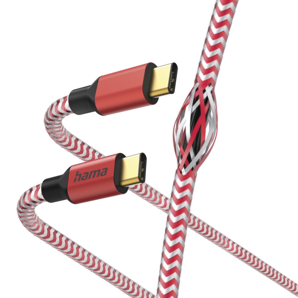Hama Oplaadkabel Reflective USB-C - USB-C 1,5 M Nylon Rood - Afbeelding 4