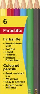 Eberhard Faber EF-514806 Kleurpotlood 17,5cm Kartonnen Etui à 6 Stuks Assorti Kleuren