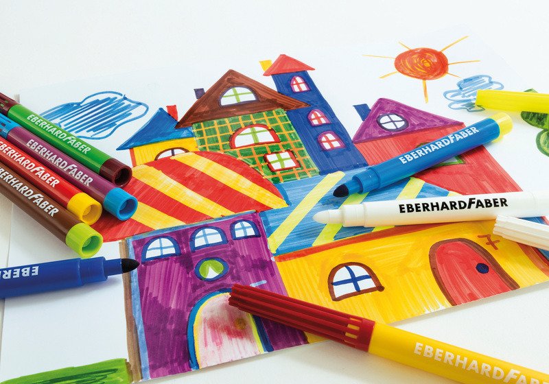 Eberhard Faber EF-551010 Viltstift Magic Marker 9 Kleuren En 1 Tovermarker - Afbeelding 2