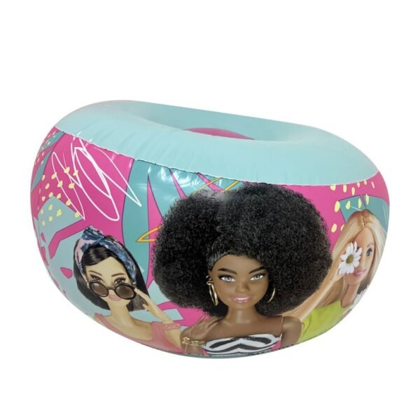 Barbie Opblaasbare Stoel 35x62 cm Roze/Blauw - Afbeelding 3