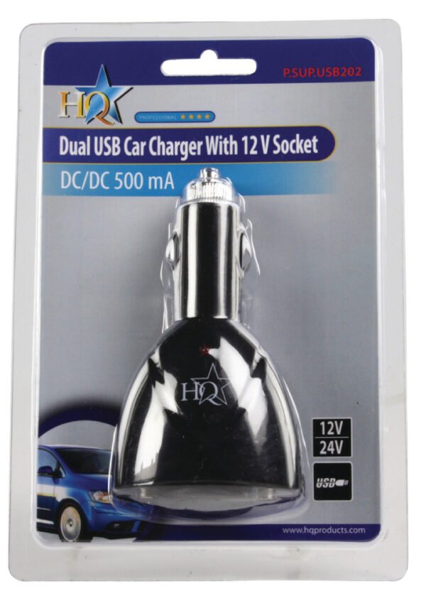 Hq P. sup. usb202 Dubbele Usb Autolader met 12 V Aansluiting - Afbeelding 4