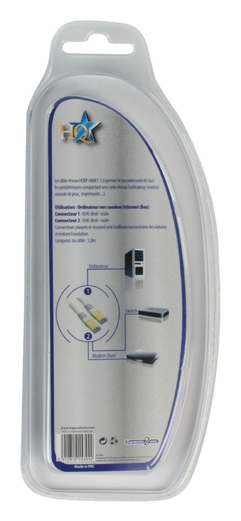 HQ HQBF-M081-1.0 Cat5e Utp Netwerkkabel Rj45 (8/8) Male - Rj45 (8/8) Male 1.00 M Grijs - Afbeelding 4