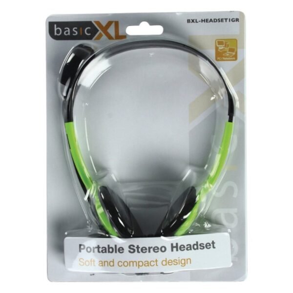 BasicXL BXL-HEADSET1 Stereo Headset Groen/Zwart - Afbeelding 3