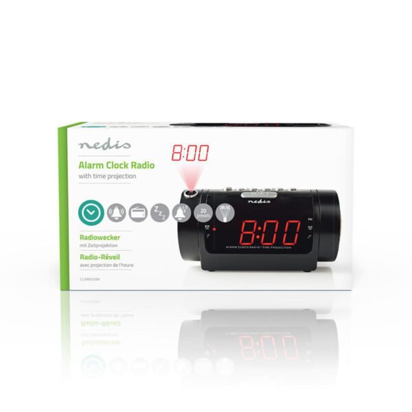 Nedis CLAR005BK Digitale Wekkerradio Met Display Led Van 0,9" Fm Dubbel Alarm Sluimeren - Afbeelding 6