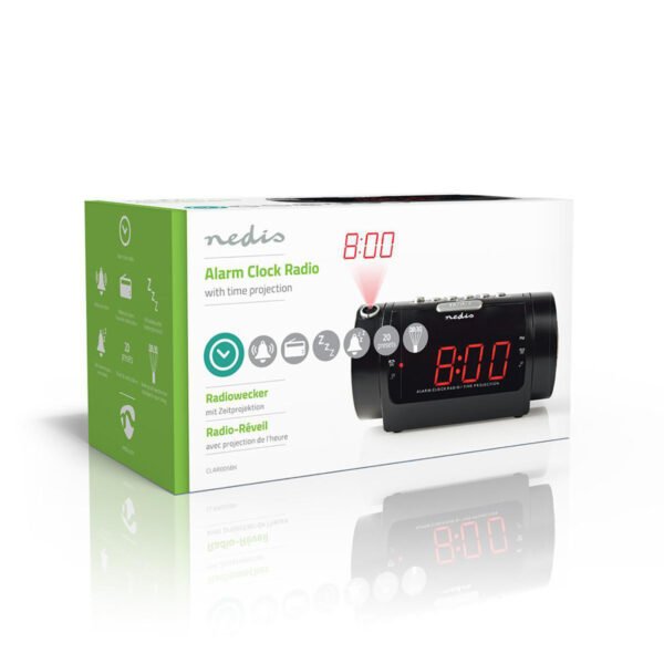 Nedis CLAR005BK Digitale Wekkerradio Met Display Led Van 0,9" Fm Dubbel Alarm Sluimeren - Afbeelding 8