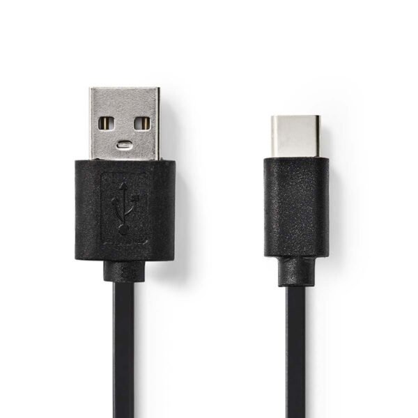 Nedis CCGP60600BK01 Usb 2.0-kabel Type-c Male - A Male 0,1 M Zwart - Afbeelding 2