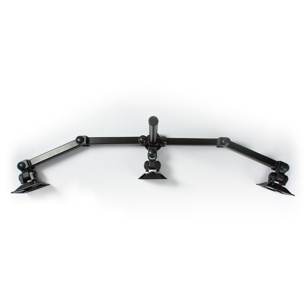 Nedis ERGOTMM100BK Ergonomische Monitorbeugel Drie Monitor-armen Draai- En Kantelbaar Zwart - Afbeelding 3
