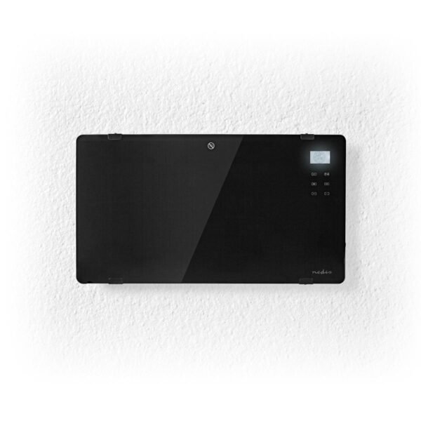 Nedis HTPL20FBK Glazen Paneel Convectorkachel Thermostaat Lcd-scherm 2 Warmtestanden Staand / Wandmontage 2000 W Zwart - Afbeelding 2