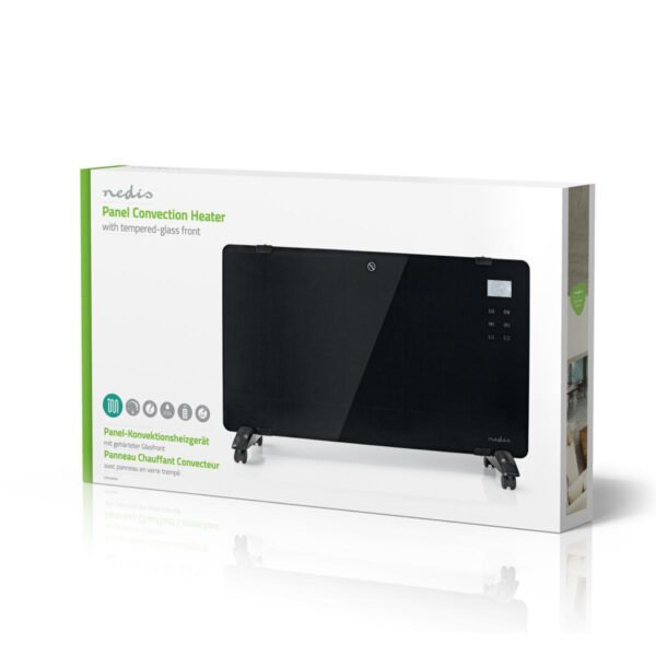 Nedis HTPL20FBK Glazen Paneel Convectorkachel Thermostaat Lcd-scherm 2 Warmtestanden Staand / Wandmontage 2000 W Zwart - Afbeelding 9