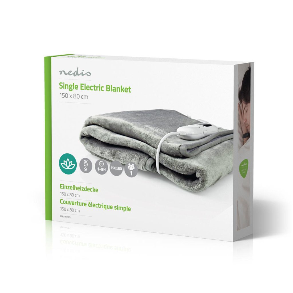 Nedis PEBL130CWT1 Elektrische Deken Onderdeken 150 X 80 Cm 9 Heat Settings Indicator Light Overheat Protection - Afbeelding 6