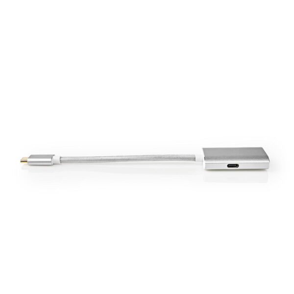 Nedis CCTB64680AL02 Usb-adapter Usb 3.2 Gen 1 Usb Type-c™ Male Hdmi™ Connector 0.20 M Rond Verguld Gebreid / Nylon Zilver Cover Window Box - Afbeelding 2