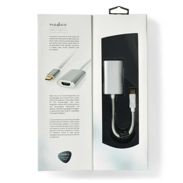 Nedis CCTB64680AL02 Usb-adapter Usb 3.2 Gen 1 Usb Type-c™ Male Hdmi™ Connector 0.20 M Rond Verguld Gebreid / Nylon Zilver Cover Window Box - Afbeelding 7