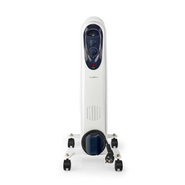 Nedis HTOI30WT7 Mobiele Olieradiator 600 / 900 / 1500 W 7 Vinnen Instelbare Thermostaat 3 Warmte Standen Omvalpreventie Wit - Afbeelding 3