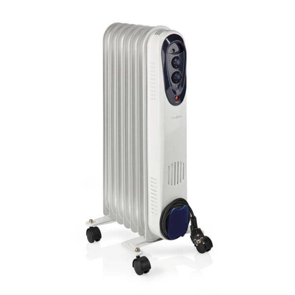 Nedis HTOI30WT7 Mobiele Olieradiator 600 / 900 / 1500 W 7 Vinnen Instelbare Thermostaat 3 Warmte Standen Omvalpreventie Wit - Afbeelding 5